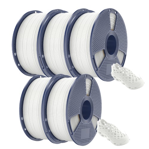 SUNLU 5x1KG White TPU(90A) 3D Printer Filament 1.75mm TPU 5KG Flexible TPU 90A