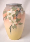 Rookwood Pottery L. Ashbury ca.1900 Iris Glaze Ovoid Vase Cherry Blossoms 7 1/2"
