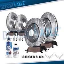 Front Rear DRILLED Disc Rotors & Brake Pads for 1992-1998 1999 Toyota Camry 2.2L