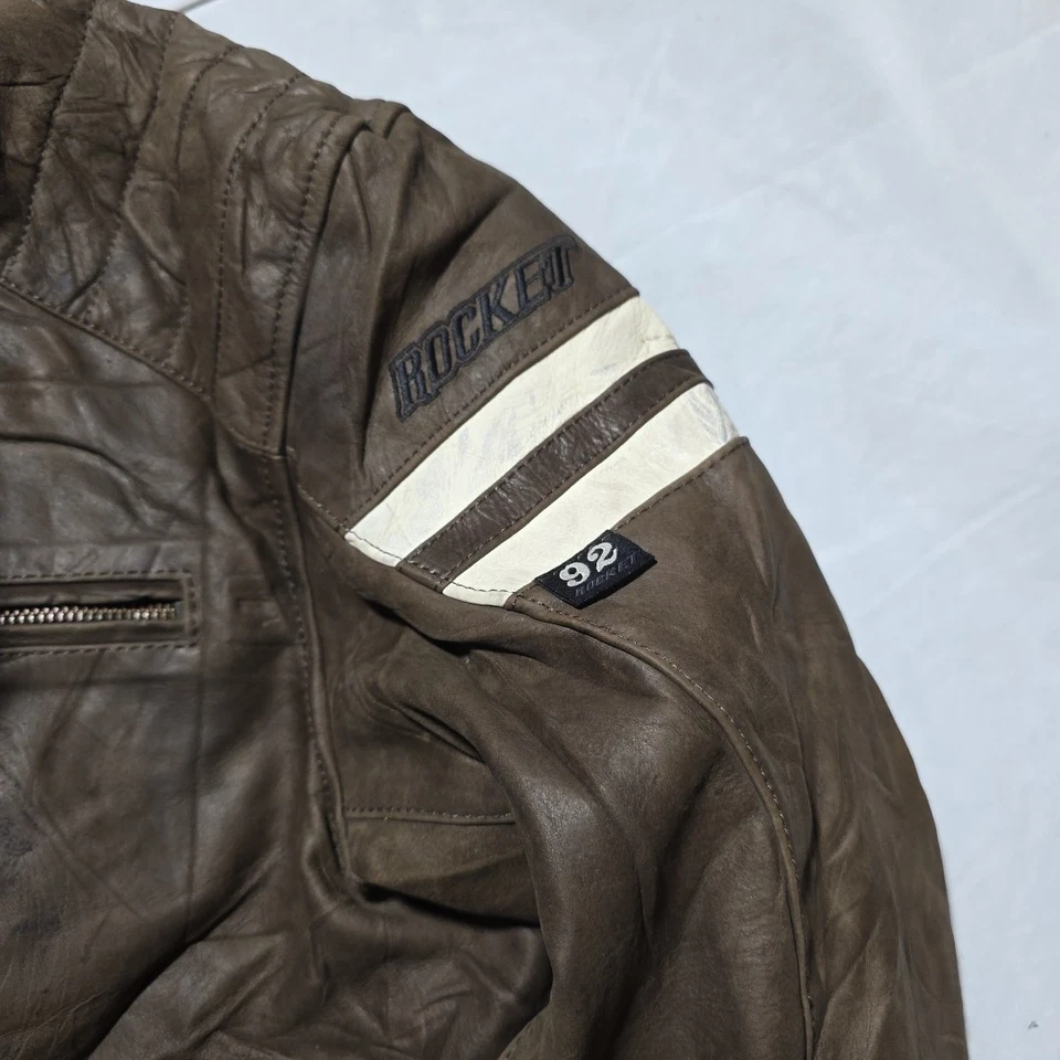 Joe Rocket 1992 Real Leather Motorbike Jacket Mens Medium Detachable Liner Biker - Image 3 of 4