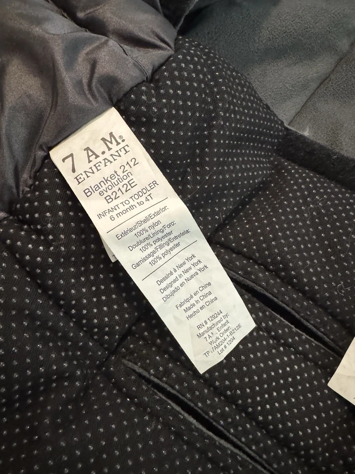 7am Enfant 212 Evolution Manta Extensible Negro Felpa Saco Bebé 6m -4t Foto 3 de 4