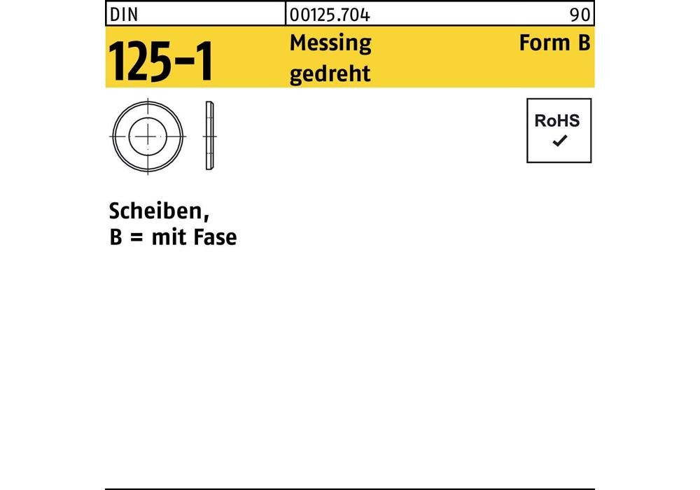 Рейхерный распределитель DIN 125-1, форма B 8, 4x16x1,6 Messing gedreht