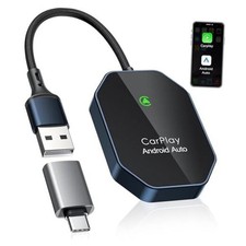 Wireless Carplay Adapter, 2 in 1 Wireless CarPlay Android Auto Adapter with