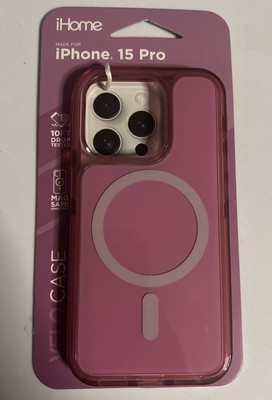 iHome Pink Mag Safe Velo Case for iPhone 15 Pro -NEW
