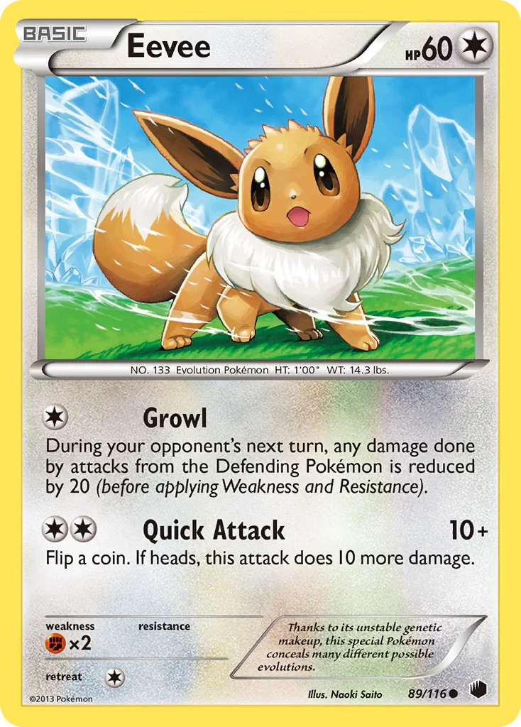 Eevee 89/116 Plasma Freeze Pokemon Card NM