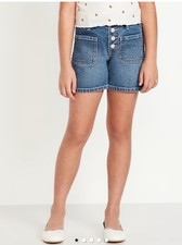 NWT Old Navy GirlHigh-Waisted Mariner Midi Jean Shorts Blue Size 16 Color: SKY