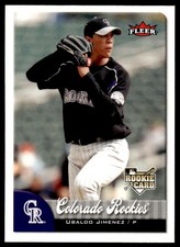 Ubaldo Jimenez 2007 Fleer #342 Colorado Rockies Baseball Card Rookie RC. rookie card picture