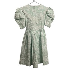 Vtg NOS Girls Dress Sz 8 By Rare Editions Mint Green Matching Headband Union Tag