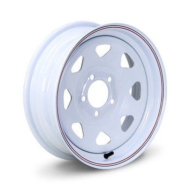 LIBRA 14 x 5.5 Trailer Wheel 5 Lug on 4.5'' Bolt Pattern White Spoke -17004