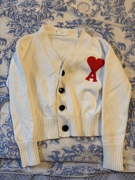 Women AMI Sweater White Cotton S