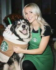 Authentic Starbucks Green Barista Apron Employee Uniform Halloween Costume