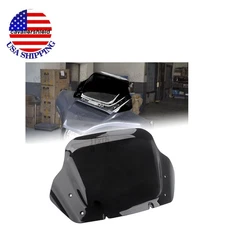 Black 14" Windshield Windscreen Deflector w/ Brackets For Harley Street Glide