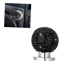 Bling Car Push Start Button Cover, Rhinestone Car Start Button Cover, Black