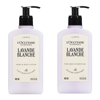 L'occitane (White Lavender) Duschgel und Bodylotion 2 x 400 ml Flaschen - NEU