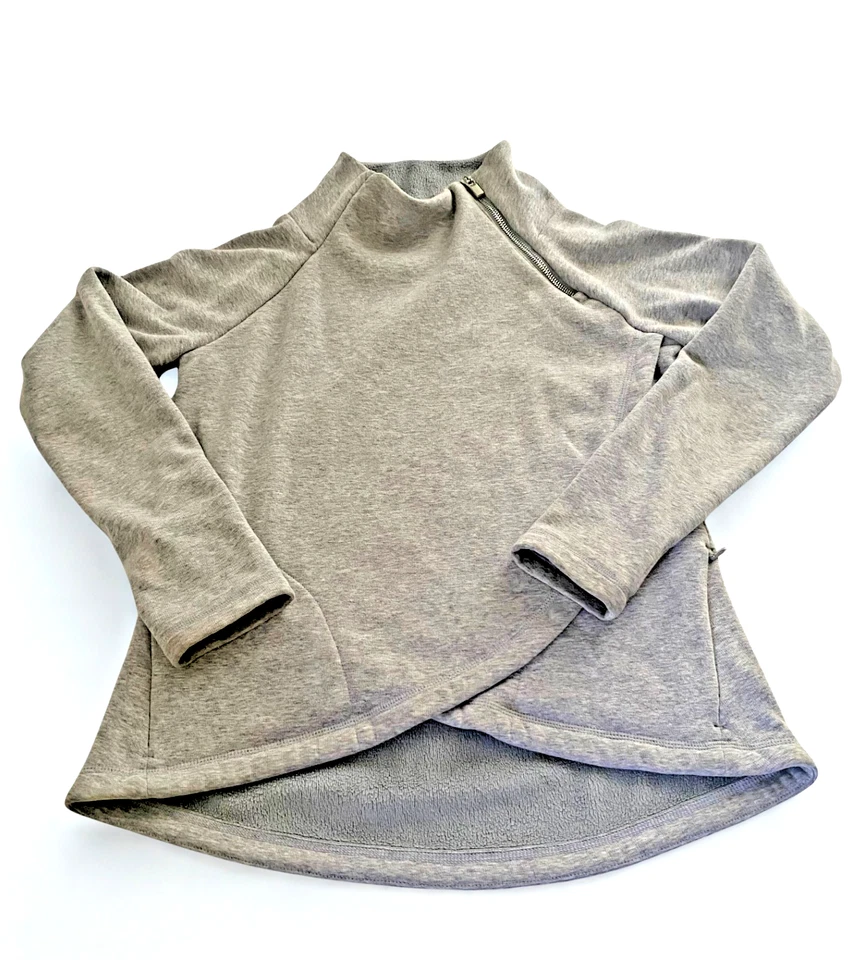 Athleta серый флис уютный карма ассиметричный пуловер куртка женщин SZ XXS - Изображение 2 из 4