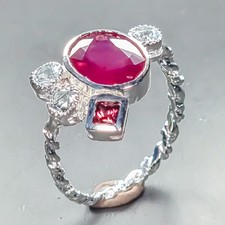 Jewelry ring Ruby Ring 925 Sterling Silver Size 7 /R452932