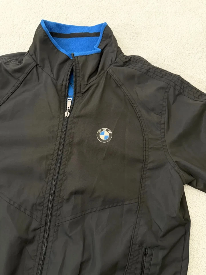 Chaqueta negra reversible BMW detalles azules ropa deportiva ligera XL LEER Foto 2 de 4