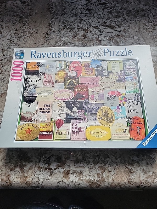 Ravensburger Jigsaw Puzzle 1000 Pcs "Wine Labels" *Open Box