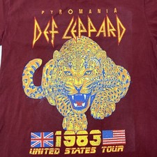 New Def Leppard 1983 United States Tour Pyromania Retro T Shirt size Medium Rock