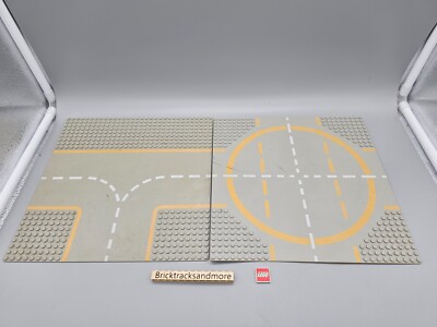 Lego  6099p03 608p03 Space Light Gray Baseplate Yellow Circle T Intersection