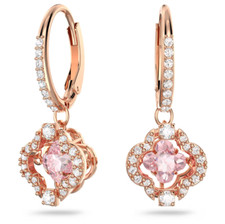 Swarovski 5516477 Orecchini pendenti Una Quadrifoglio Rosa Placcato color oro