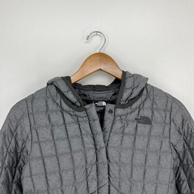 The North Face Puffer Jacket Women's XS Gray Removable Hood Button