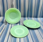 Lot 3 VTG Jadeite Fire King Restaurant Ware Flat Rimmed Bowl Salad Plate Saucer