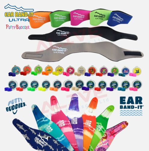 EAR BAND-IT ULTRA Swim Bath Surf Kids Adult Headband Earband Floating Ear Plugs - Afbeelding 1 van 34