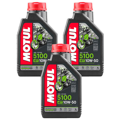MOTUL 5100 4T 4 Stroke 3 Liters Synthetic Blend Engine Oil 104074 3 x 1L