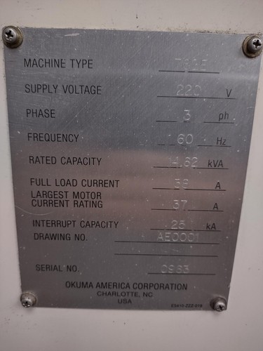 OKUMA CROWN MODEL 762E CNC LATHE, 8