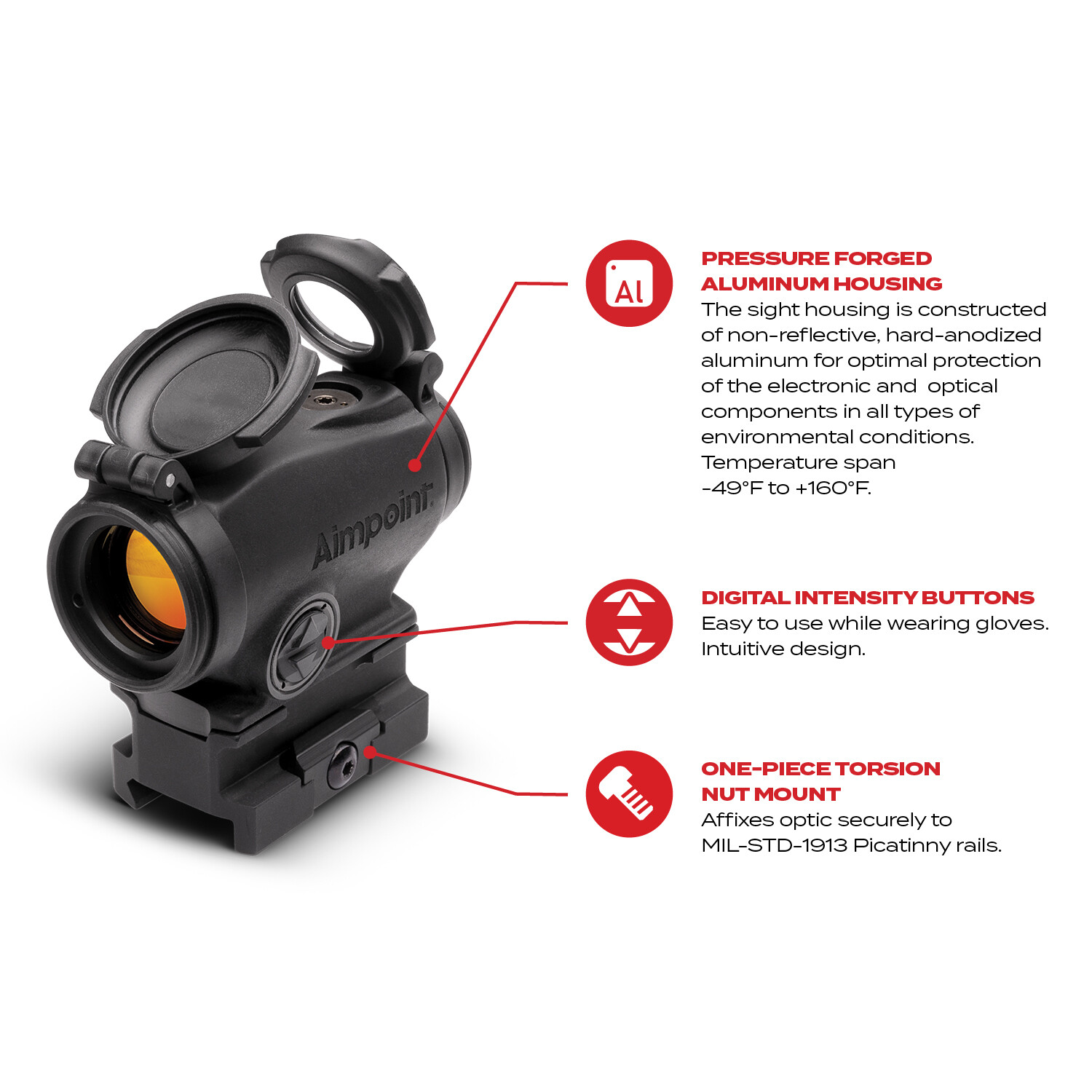 Aimpoint® Duty RDS Red Dot Reflex Sight 2 MOA 39mm, 200759 ...