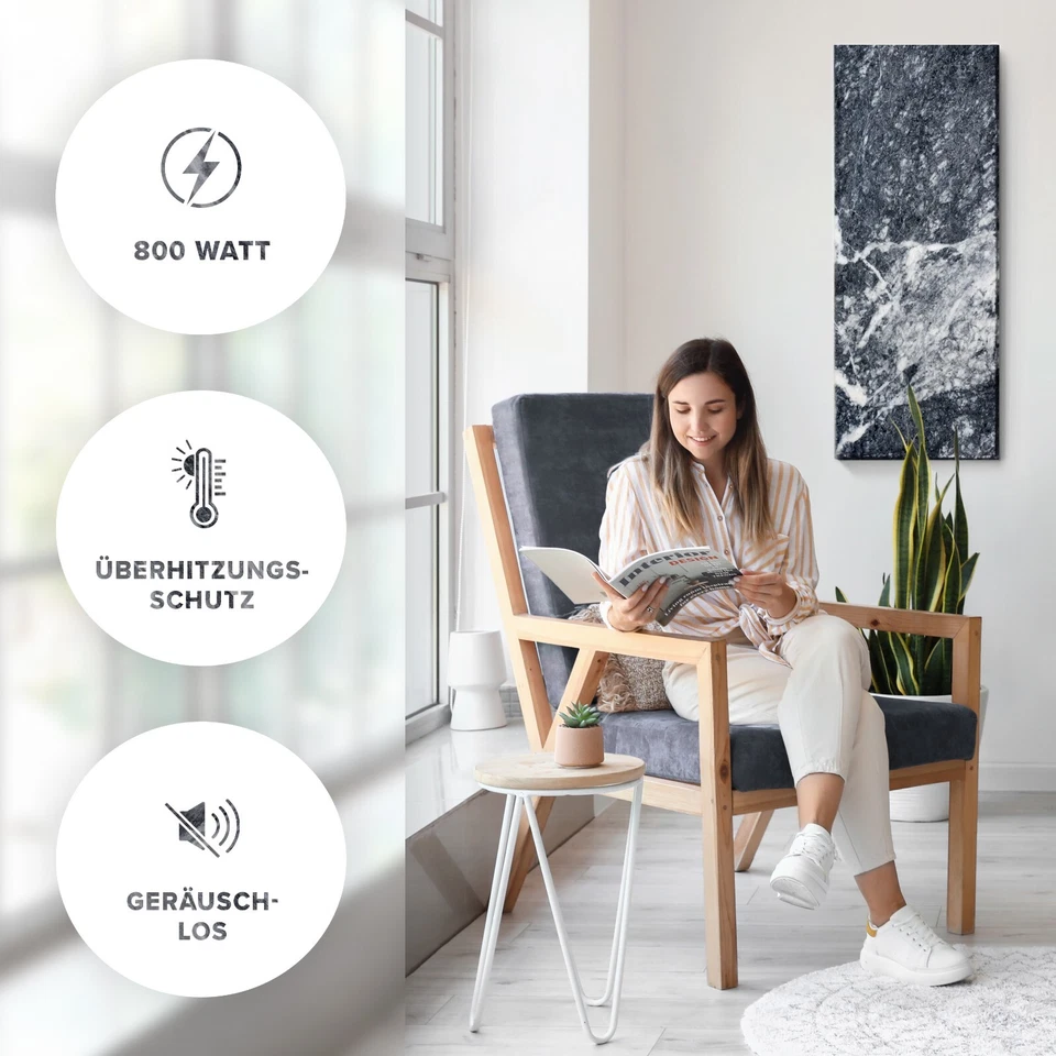 Infrarotheizung inkl. Thermostat | Marwona Shadowgrey 800 Watt - Bild 2 von 4