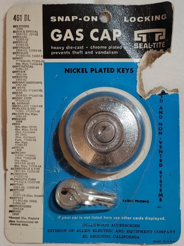 De colección 1968 Seal-Tite Bloqueo Tapa Gas Llave Snap-On 461 BL NOS GM Ford Dodge Raro
