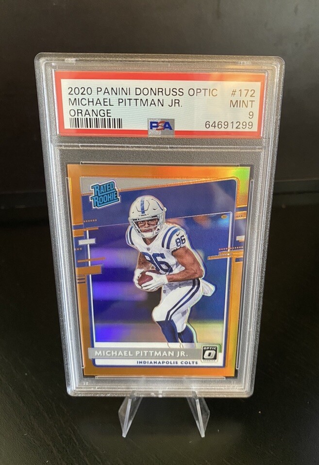 Michael Pittman Jr 2020 Donruss Optic Orange Prizm Rookie RC /199 PSA 9 Colts