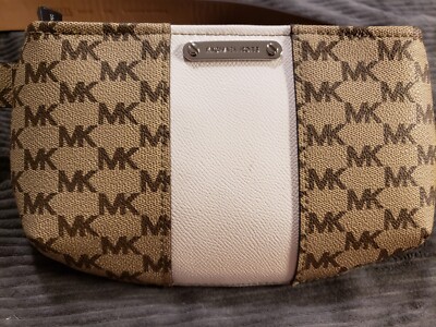 NWT - Michael Kors MK Monogram Belt Bag - SIZE L/XL - Beige and White MICHAEL KORS Beige & White Signature MK Logo Bum Bag, Waist  main image 3