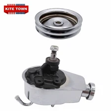 LWP Power Steering Pump with 2 Groove Pulley Silver Kit For SBC BBC Chevy GM