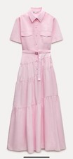 100 Authentic ZARA Pink Shirt Dress 109.90 Tax Size: XS
