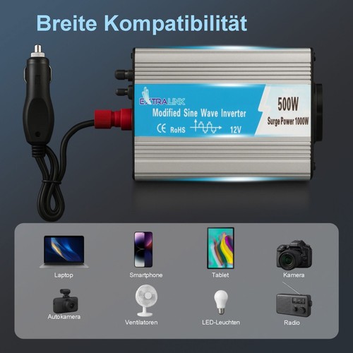 Przetwornica napięcia Falownik Przetwornica prądu 12V - 230V Zmodyfikowana sinusoida 300W - Zdjęcie 9 z 13