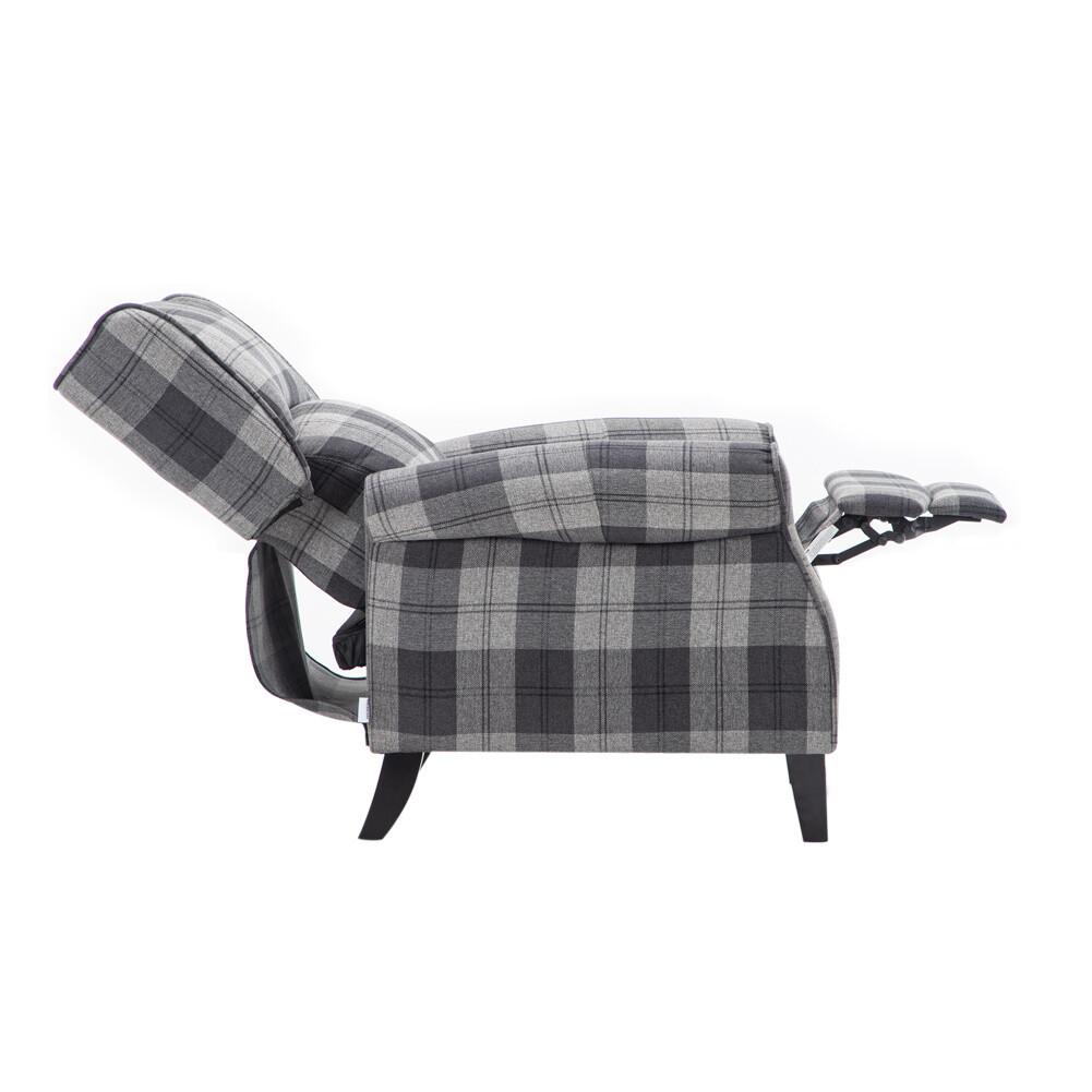 Recliner Armchair Orthopedic Tartan Chair HighBack Sofa Lounger Sleeper