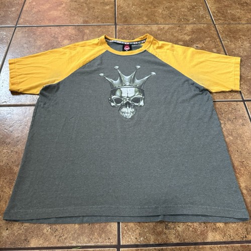 Vintage JNCO T Shirt Mens XL Yellow Y2K Skull Double Side Rare Vtg