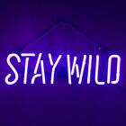 Stay Wild Purple Acrylic 17" Neon Light Sign Lamp Bar Club Wall Decor Real Glass