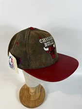 Vintage Chicago Bulls Jeff Hamilton Leather Snapback NBA Hat Cap NWT New w/ Tags