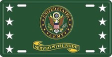 United States Army Served With Pride License Plate Wall Sign Tag Made in the USA
