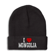 Beanies for Men I Love Mongolia I Love Winter Hats for Women Acrylic Skull Cap