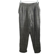 Vintage Giorgio Sant Angelo Wool Pants Womens 26 Plaid Black White