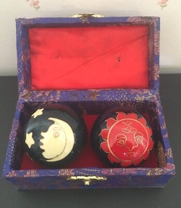 Chinese Medication Massage Hands Iron Balls In Original Box