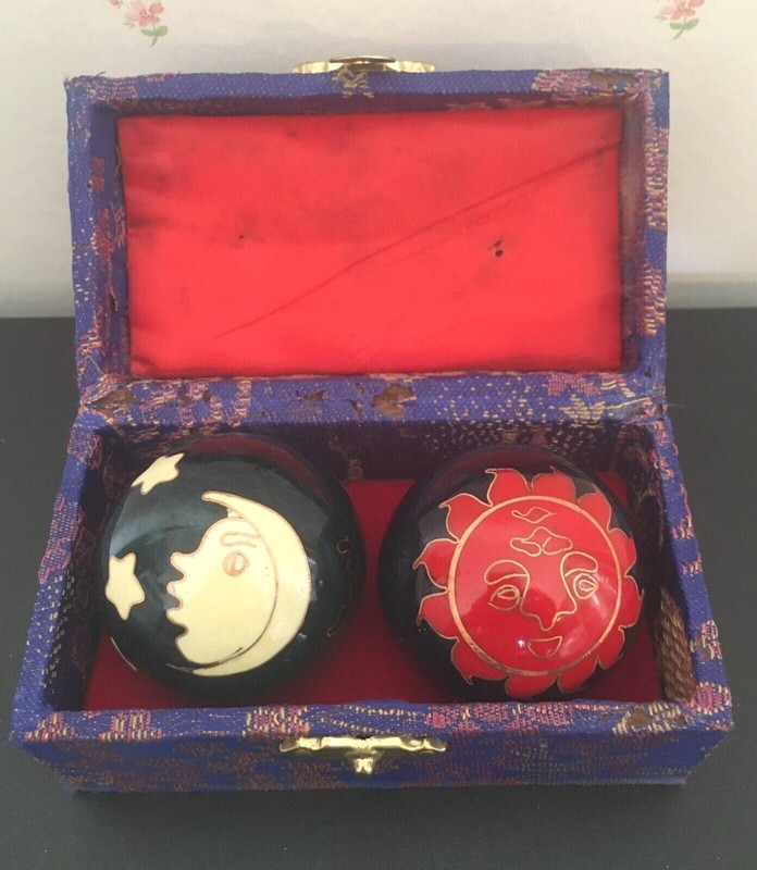 Chinese Medication Massage Hands Iron Balls In Original Box