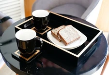 BEEXOME serving tray with handles for coffee table