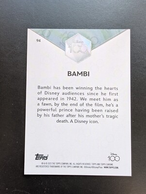 2023 Topps Chrome Disney 100 Bambi #94 Pink Refractor /399