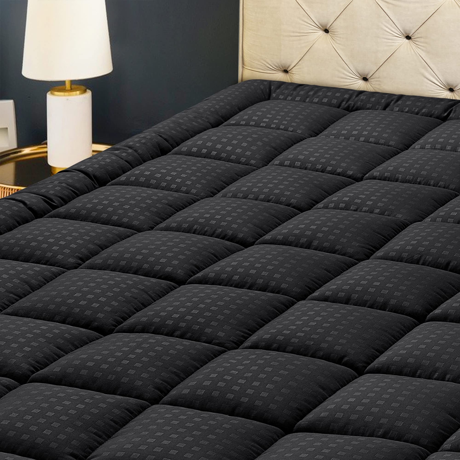 Queen Mattress Pad Quilted Fitted Mattress Protector Cooling Pillow Top Mattr...